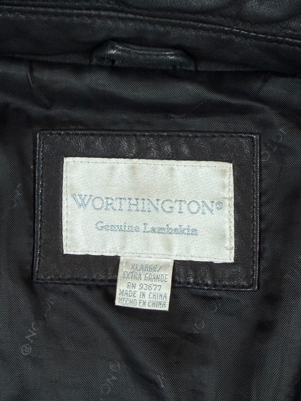 Vintage Worthington Black Lambskin Leather Zip Up Jacket Women’s Size XL 90s Y2K - Picture 5 of 11